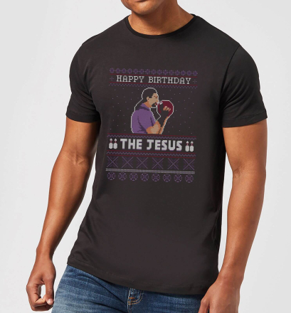 The Big Lebowski Happy Birthday The Jesus Men's T-Shirt - Black - L - Black