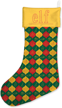 Elf Baubles Pattern Christmas Stocking