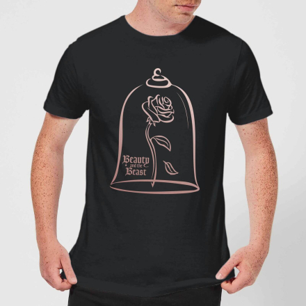 Disney Beauty And The Beast Rose Gold Men's T-Shirt - Black - L