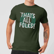 Looney Tunes That's All Folks Men's T-Shirt - Forest Green - S
