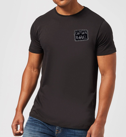 Captain Marvel Name Badge Men's T-Shirt - Black - 4XL - Black