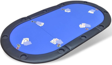 10 pers. pokerbord bordplade foldbar blå