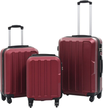 Hardcase-kuffertsæt 3 stk. ABS rødvinsfarvet