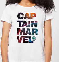Captain Marvel Space Text Women's T-Shirt - White - L