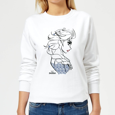 Disney Frozen Elsa Sketch Strong Women's Sweatshirt - White - S