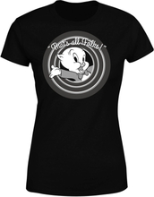 Looney Tunes That's All Folks Porky Pig Women's T-Shirt - Black - S - Black