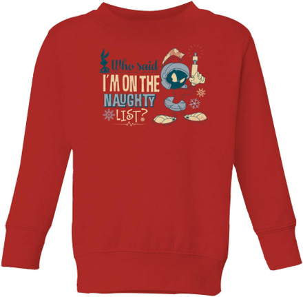 Looney Tunes Martian Who Said Im On The Naughty List Kids' Christmas Jumper - Red - 5-6 Years