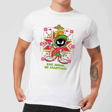 Looney Tunes Eat Drink Be Martian Men's Christmas T-Shirt - White - S