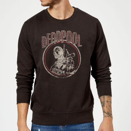 Marvel Deadpool Vintage Circle Sweatshirt - Black - XL