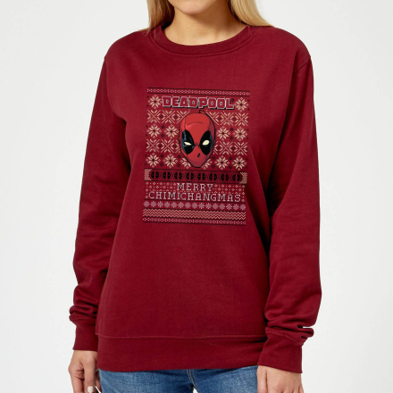 Marvel Deadpool Women's Christmas Jumper - Burgundy - XL