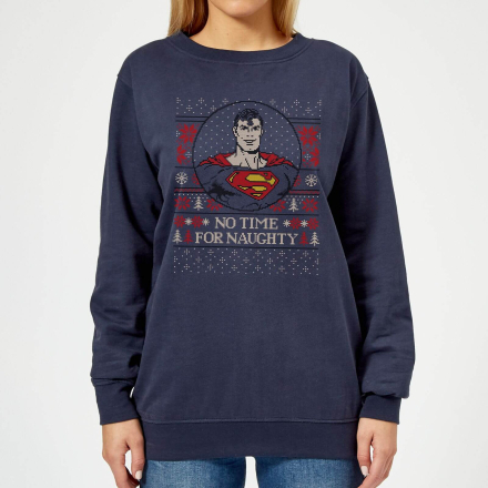 Superman May Your Holidays Be Super Women's Christmas Jumper - Navy - M - Navy
