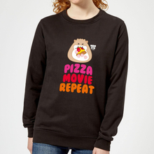 Hamsta Pizza Movie Repeat Logo Light Women's Sweatshirt - Black - 5XL - Black