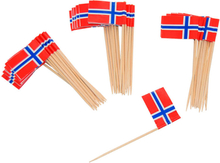 Cocktailpinnar norska flaggan, 50 st