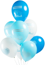 8 stk 30 cm - Hvite og Blå Oktoberfest Ballonger med Motiv