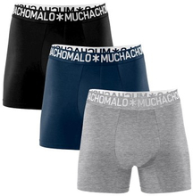 Muchachomalo 3P Cotton Stretch Basic Boxer Grå/Sort bomuld Small Herre