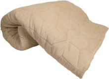 Quilted Velvet Quilt Home Textiles Cushions & Blankets Blankets & Throws Beige DAY Home