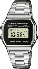Casio A158WEA-1EF Horloge Retro Classic zilverkleurig-zwart