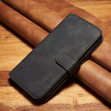 DG.MING Retro Style Leather Stand Cover with Card Slots for iPhone XR