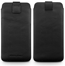 QIALINO kohud læderpose med kortholder til iPhone XR / XS Max