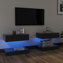 vidaXL TV-bänk med LED-belysning 2 st grå 60x35 cm