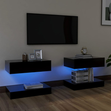 vidaXL TV-bänk med LED-belysning 2 st svart 60x35 cm
