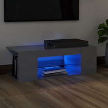 vidaXL TV-bänk med LED-belysning grå högglans 90x39x30 cm