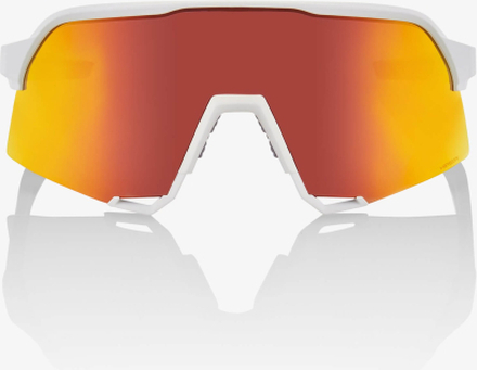 100% S3 Sunglasses with HiPER Multiplayer Mirror Lens - Soft Tact White/Red Lens