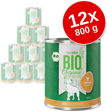 Sparpaket zooplus Bio Adult 12 x 800 g - Bio Rind mit Bio Apfel