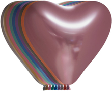 Chrome Mirror Hjärtballonger Flera Färger