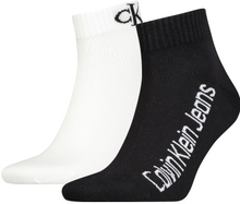 Calvin Klein Strømper 2P Quarter Logo Socks Svart/Hvit One Size Herre