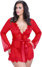 Charming Red Robe With Panty 5XL
