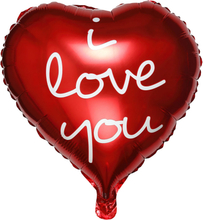 Folieballong Hjärta I Love You Röd