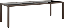 vidaXL Hagebord med glassplate brun polyrotting