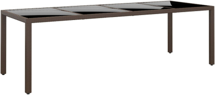 vidaXL Hagebord med glassplate brun polyrotting