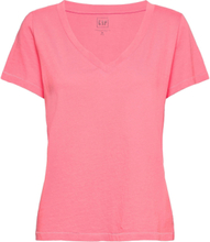 100% Organic Cotton Vintage V-Neck T-Shirt T-shirts & Tops Short-sleeved Rosa GAP*Betinget Tilbud