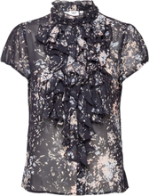 Liljasz Ss Shirt Blouses Short-sleeved Svart Saint Tropez*Betinget Tilbud