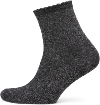 Pcsebby Glitter Long 1 Pack Socks Noos Lingerie Socks Regular Socks Svart Pieces*Betinget Tilbud