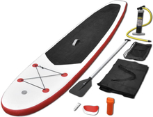 vidaXL Oppblåsbart padlebrettsett rød og hvit