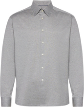 Men's Shirt: Casual Jersey Tops Shirts Casual Grey Eton