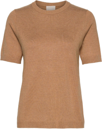 Pamela Strik T-Shirt Pullover Brun Minus*Betinget Tilbud