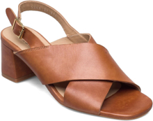 Sandals - Block Heels Sandal Med Klack Brown ANGULUS