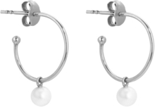Pearl Mini Hoops Accessories Jewellery Earrings Hoops Sølv SOPHIE By SOPHIE*Betinget Tilbud