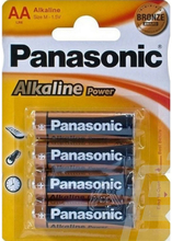 4 stk Panasonic AA Alkaline Batterier