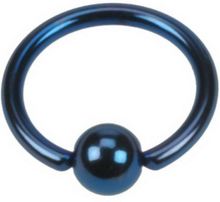 Blå Ball Closure Ring i Titan