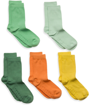 Socks 5P Sb Plain Fashion Col Socks & Tights Non-slip Socks Multi/mønstret Lindex*Betinget Tilbud
