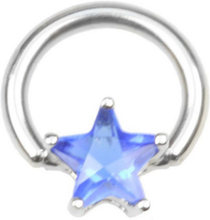 BCR Piercing med Stjärnformad Blå Sten