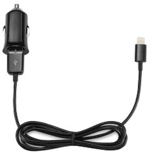 Linocell iPad- och iPhone-billaddare Lightning-kabel Svart