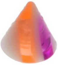 Marble Spike Orange and Purple - 3 mm Akrylkula till 1,2 mm stång