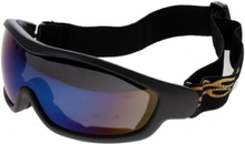 Sport Racer - svarta/gula skyddsglasögon med blått spegelglas