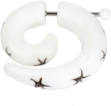 Black Star Fake Piercing - Strl 1,2 mm stang - tykkelse smykke 4,5 mm